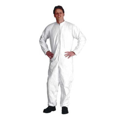 Dupont Collared Coveralls,Whte,3XL,Elastic,PK25 IC182BWH3X0025CS