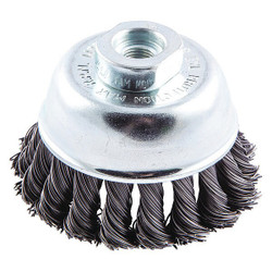 Sim Supply Cup Brush,Crimped,2-3/4 dia.,Arbor Hole  66252839080