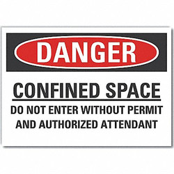 Lyle Confined Space Danger Labl,5x7in,Polyest LCU4-0689-ND_7X5