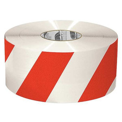 Mighty Line Floor Tape,Red/White,6 inx100 ft,Roll 6RWCHVRED