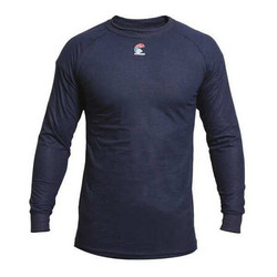 National Safety Apparel FR Long Sleeve T-Shirt,Navy,2XL C52FKSRLS2X