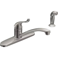 Moen Adler 1-Handle Lever Kitchen Faucet with Side Spray, Chrome CA87530