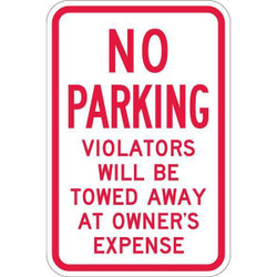 Lyle Tow Zone No Parking Sign,18" x 12" T1-1057-HI_12x18