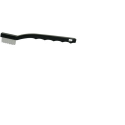 Small Hand Scratch Brushes, 7-1/2 in L, 3X7 Rows, White Nylon Wire, Plastic Handle