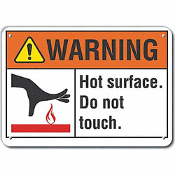 Lyle Hot Surface Warning Sign,10inx14in,Alum LCU6-0023-NA_14X10