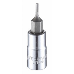 Westward Socket Bit, Steel, 1/4 in, TpSz 1/16 in 54TL80