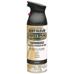 Rust-Oleum Spray Paint,Black,Hammered,12 oz. 245217