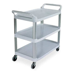 Rubbermaid Commercial Utility Cart,300 lb. Load Cap., PE FG409100GRAY