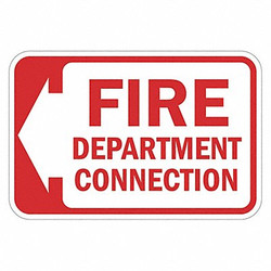 Lyle Rflctv Fire Connection Sign,12x18in,Alum T1-1764-EG_18x12