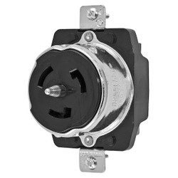 Hubbell Wiring Device-Kellems Lck Recept,50 A;Blk;Phenolic,NoNEMA,1Gng CS8369