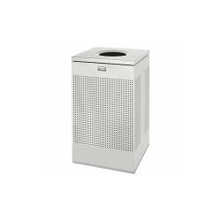 Rubbermaid Commercial Trash Can,Square,20 gal.,Silver  FGSC18EPLSM