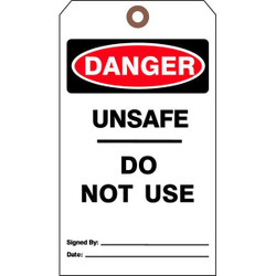 See All Industries Danger Tag,7 in H,4 in W,Cardstock,PK25 DTUF-G35