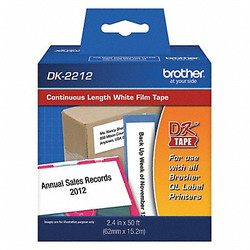 Brother Label Tape Cartridge,Blk/Wht,50ftx2.4in DK2212