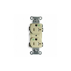 Hubbell Wiring Device-Kellems Recept,Ivory,20 A,2P3W,Back; Side,1PK BR20IWRTR