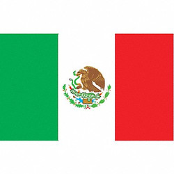Nylglo Mexico Flag,5x8 Ft,Nylon 195712