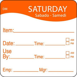 Daymark Day Label,Orange,PK250 1100536