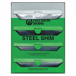 Precision Brand Shim Stock Assortment,Steel,4 pcs 16B4