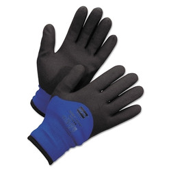 NorthFlex Cold Grip Coated Gloves, Large, Black/Blue
