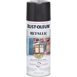 Rust-Oleum Stops Rust 11 Oz. Metallic Satin Spray Paint, Black Night 7250830