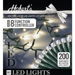 J Hofert Pure White 200-Bulb M5 LED Cluster String Light Set 3648-02