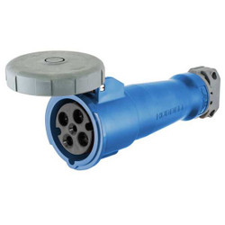 Hubbell Wiring Device-Kellems WT Pn&Slv Connctr,20 A,IEC;Blue,3Pl HBL420C9W