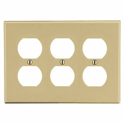 Hubbell Duplex Receptacle Wall Plate,Ivory P83I