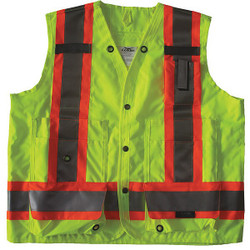 Condor Safety Vest,Yellow/Green,XL,Snap 491T25