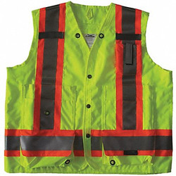 Condor Safety Vest,Yellow/Green,L,Snap 491T23