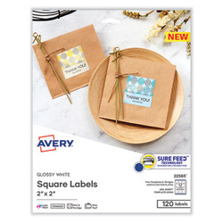 Avery® LABEL,2X2,LSR/INK,10SH/PK 22565