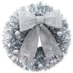 Youngcraft 18 In. Silver Tinsel Wreath W18-BB00 Pack of 4