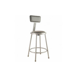 National Public Seating Round Stool,Welded Tube Leg,Gray,37"H 6424B