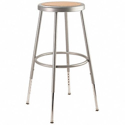 National Public Seating Round Stool,Adjustable Legs,Gray,25"H 3LLV9