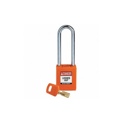 Brady Lockout Padlock,Nylon,Org,Key Different  NYL-ORG-76ST-KD