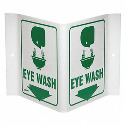 Brady Eye Wash Sign,6X9",GRN/WHT,Eye Wash V1EW03A