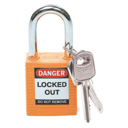 Brady Lockout Padlock,KD,Orange,1-3/4"H 99576