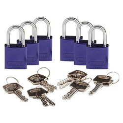 Brady Lockout Padlock,KA,Purple,1-7/16"H,PK6 133295