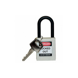 Brady Lockout Padlock,KD,White,1-3/4"H 123332