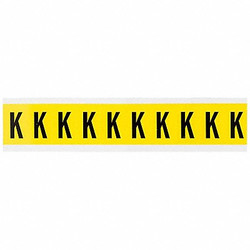 Brady Letter Label,K,1-1/2in.Hx7/8in.W 3430-K