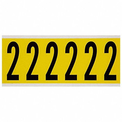 Brady Number Label,2,1-1/2 in. W x 3-1/2 in. H  3450-2