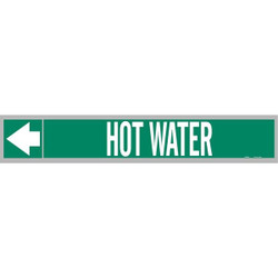 Brady Pipe Marker,Hot Water,1 in H,8 in W 109221