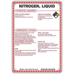 Brady Chem Sgn,10 x 7In,Blk/Rd/Ble/Yllw on Wht 48883
