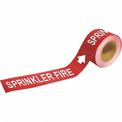 Brady Pipe Mrkr,Sprnkler Fire,1in H,8in W 20466