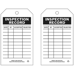 Brady Inspection Tag,7inHx4inW,HD Poly.,PK10 86500