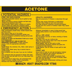 Brady Chemical Label,3-3/4inHx4-1/2inW,PK25 93477