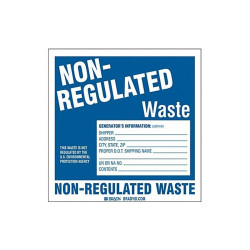 Brady DOT Handling Label,Waste,6" W,PK100 121153