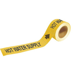 Brady Pipe Mrkr,Hot Watr Sply,1in H,8in W 20442