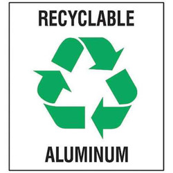 Brady Recycle Label,5 in x 5 in,Vinyl,PK5 20634FLS