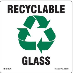 Brady Recycle Label,5 in x 5 in,Vinyl,PK5 20638FLS