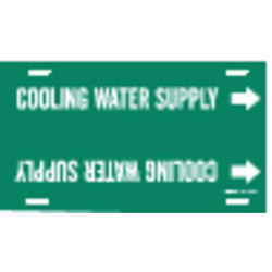 Brady Pipe Marker,Cooling Water Supply,10in H 4044-G