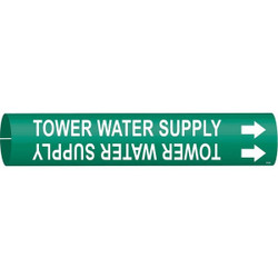 Brady Pipe Marker,Tower Water Supply,13/16in H 4144-A